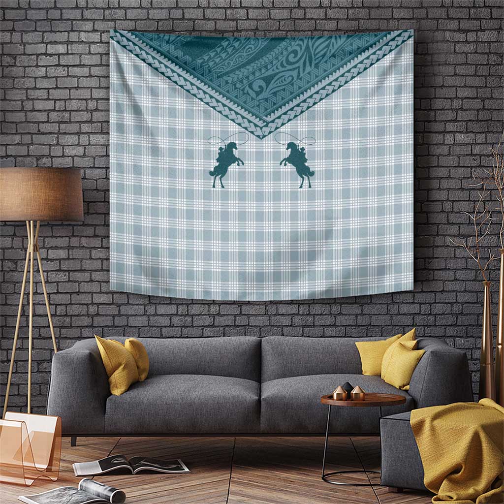 Aloha Hawaii Cowboys Paniolo Tapestry Teal Palaka LT7 Teal - Polynesian Pride