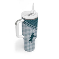 Aloha Hawaii Cowboys Paniolo Tumbler With Handle Teal Palaka LT7 - Polynesian Pride