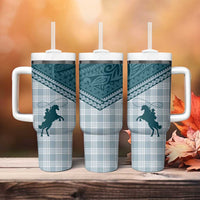 Aloha Hawaii Cowboys Paniolo Tumbler With Handle Teal Palaka LT7 - Polynesian Pride