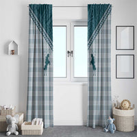 Aloha Hawaii Cowboys Paniolo Window Curtain Teal Palaka LT7 - Polynesian Pride