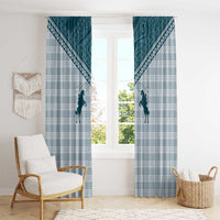 Aloha Hawaii Cowboys Paniolo Window Curtain Teal Palaka LT7 - Polynesian Pride