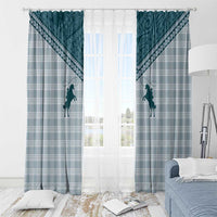 Aloha Hawaii Cowboys Paniolo Window Curtain Teal Palaka LT7 - Polynesian Pride