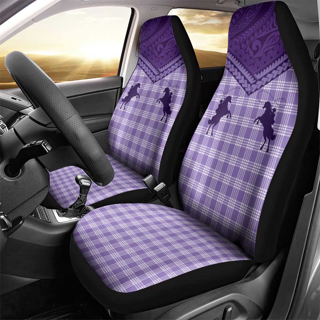 Aloha Hawaii Cowboys Paniolo Car Seat Cover Violet Palaka LT7 - Polynesian Pride