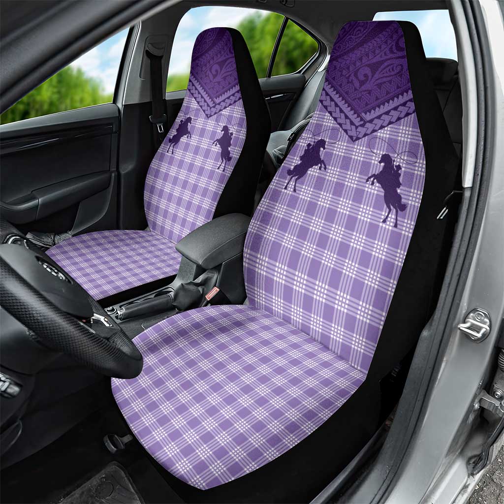 Aloha Hawaii Cowboys Paniolo Car Seat Cover Violet Palaka LT7 - Polynesian Pride