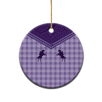 Aloha Hawaii Cowboys Paniolo Ceramic Ornament Violet Palaka LT7 - Polynesian Pride