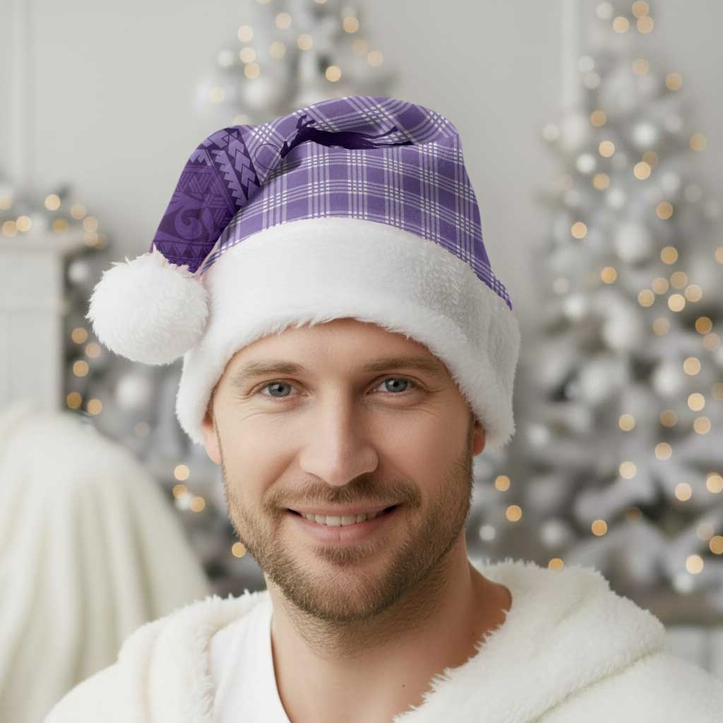 Aloha Hawaii Cowboys Paniolo Christmas Santa Hat Violet Palaka LT7 - Polynesian Pride