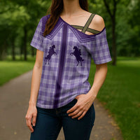 Aloha Hawaii Cowboys Paniolo Cross Shoulder Shirt Violet Palaka LT7 - Polynesian Pride