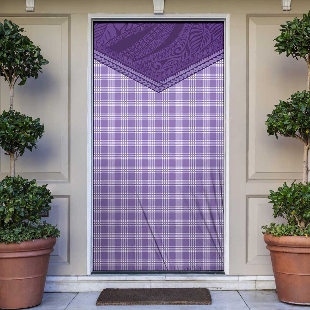 Aloha Hawaii Cowboys Paniolo Door Cover Violet Palaka LT7 Purple - Polynesian Pride