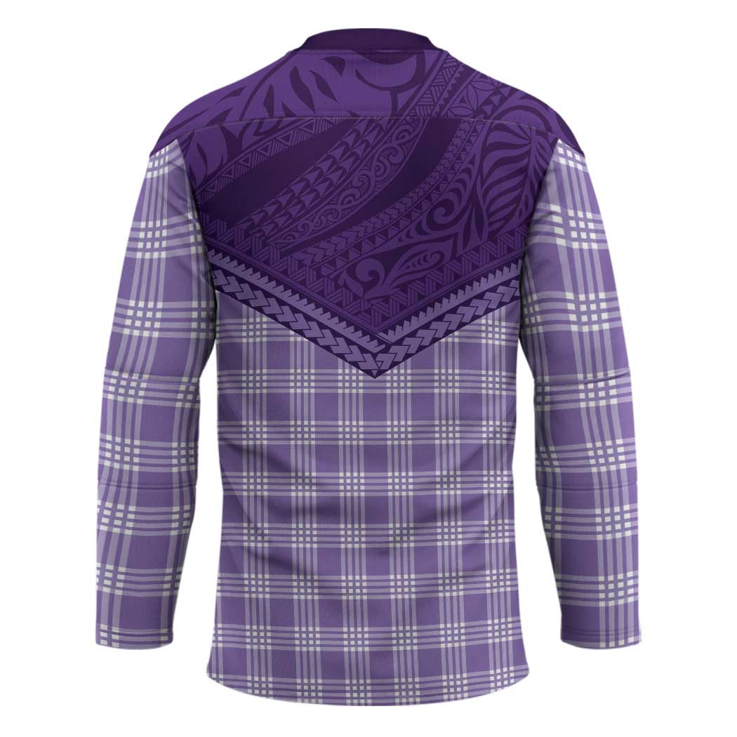 Aloha Hawaii Cowboys Paniolo Hockey Jersey Violet Palaka LT7 - Polynesian Pride