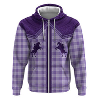 Aloha Hawaii Cowboys Paniolo Hoodie Violet Palaka LT7 Zip Hoodie Purple - Polynesian Pride