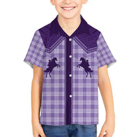 Aloha Hawaii Cowboys Paniolo Kid Hawaiian Shirt Violet Palaka LT7 Kid Purple - Polynesian Pride