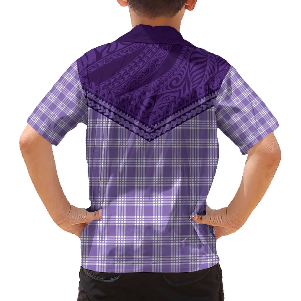 Aloha Hawaii Cowboys Paniolo Kid Hawaiian Shirt Violet Palaka LT7 - Polynesian Pride