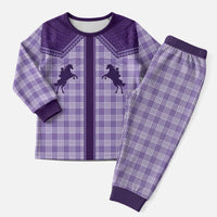Aloha Hawaii Cowboys Paniolo Christmas Pajama Set Violet Palaka LT7 Men Purple - Polynesian Pride