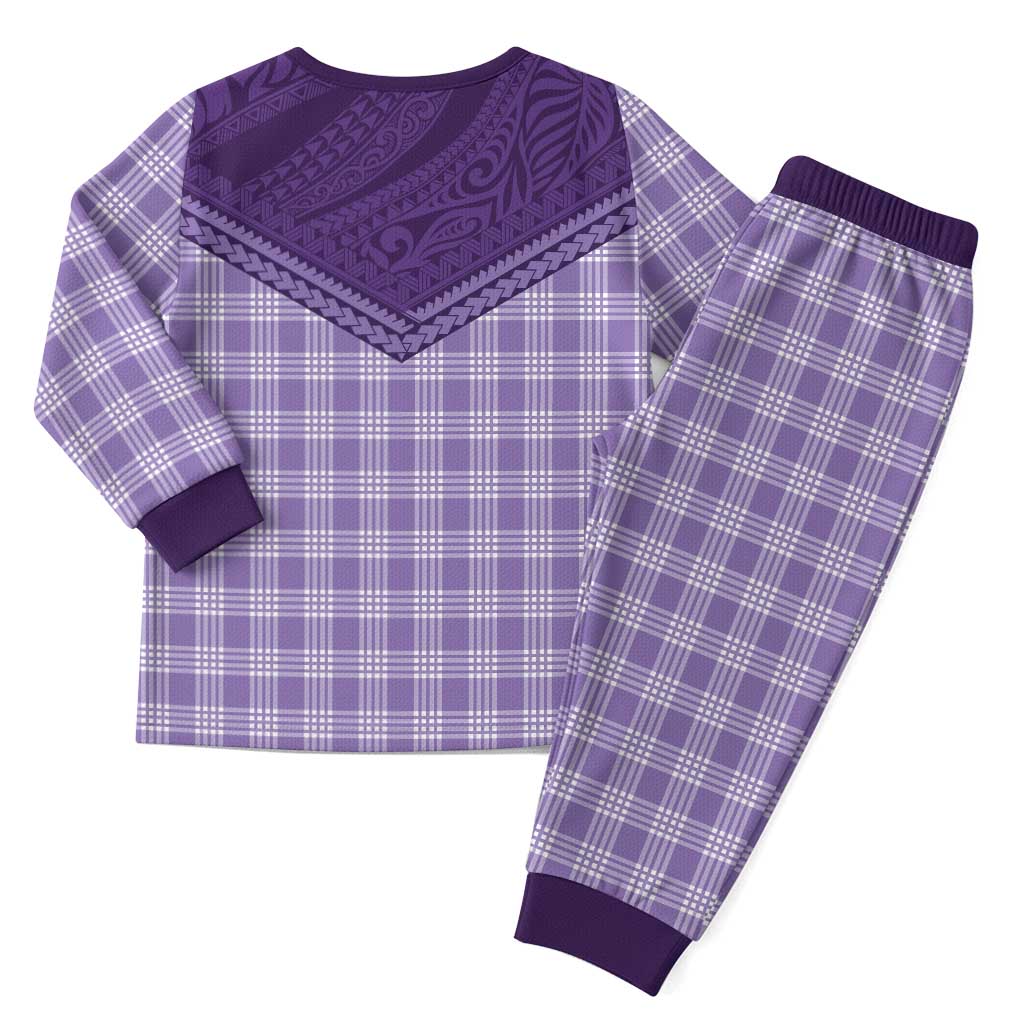Aloha Hawaii Cowboys Paniolo Christmas Pajama Set Violet Palaka LT7 - Polynesian Pride