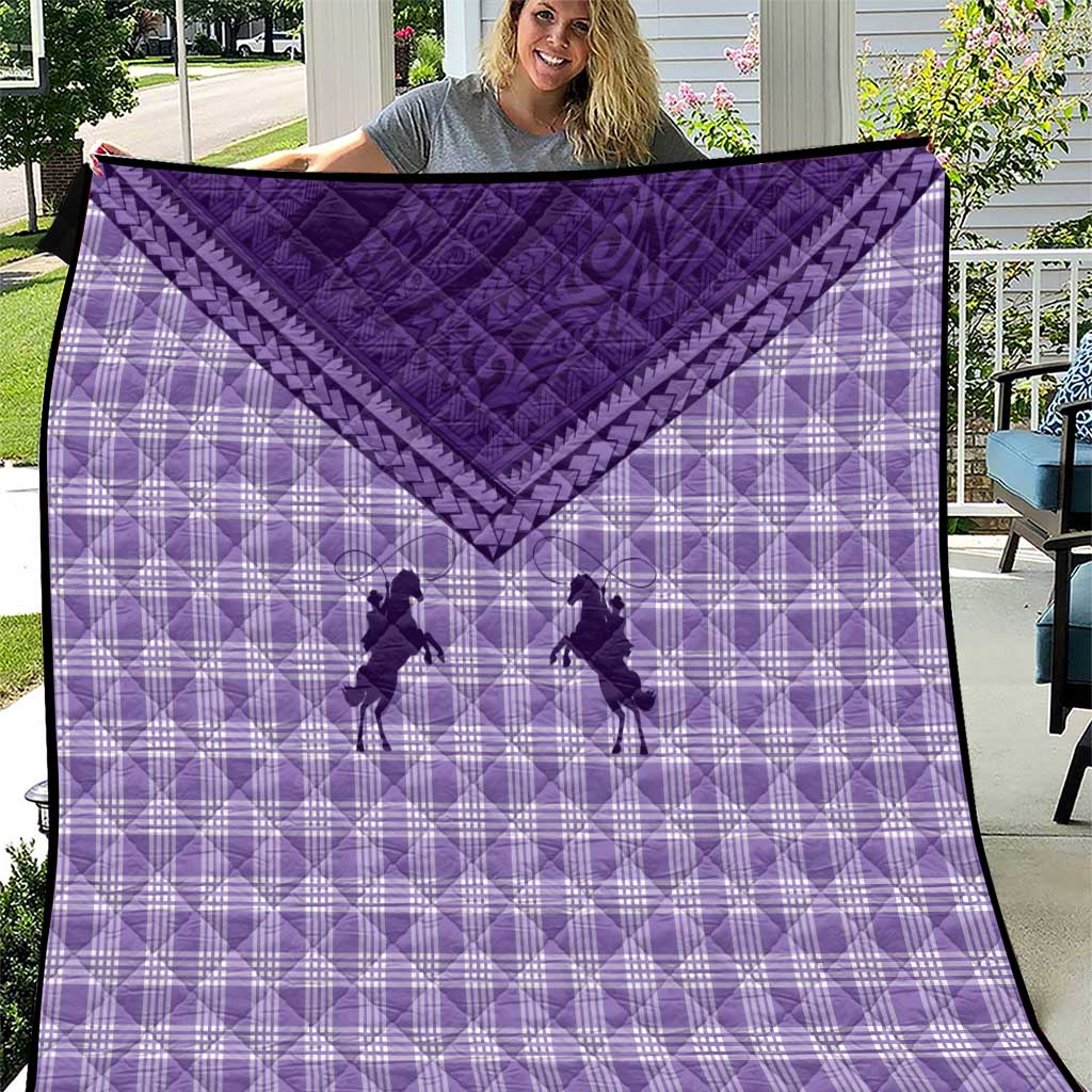 Aloha Hawaii Cowboys Paniolo Quilt Violet Palaka LT7 Purple - Polynesian Pride