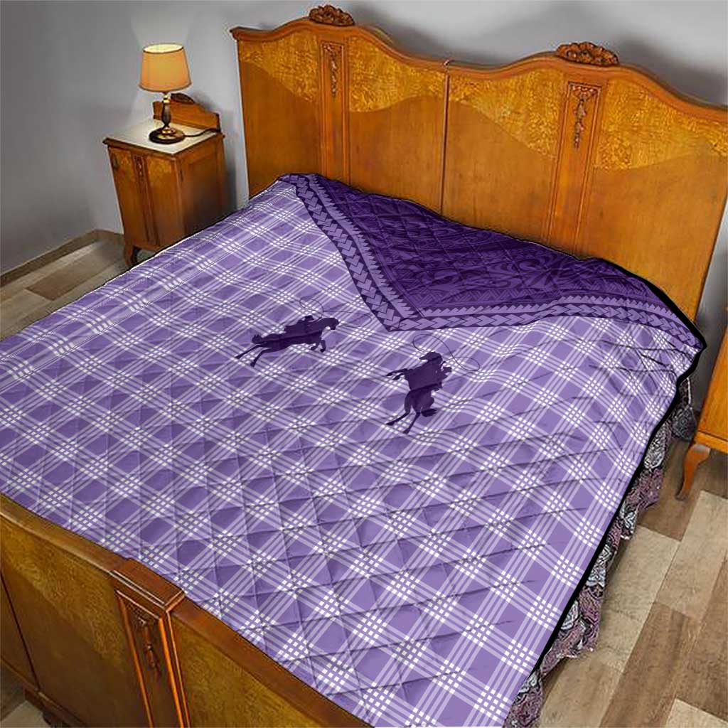 Aloha Hawaii Cowboys Paniolo Quilt Violet Palaka LT7 - Polynesian Pride