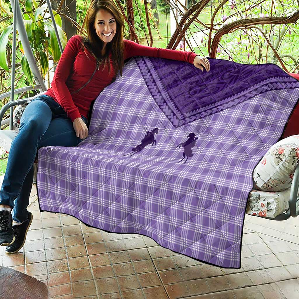 Aloha Hawaii Cowboys Paniolo Quilt Violet Palaka LT7 - Polynesian Pride