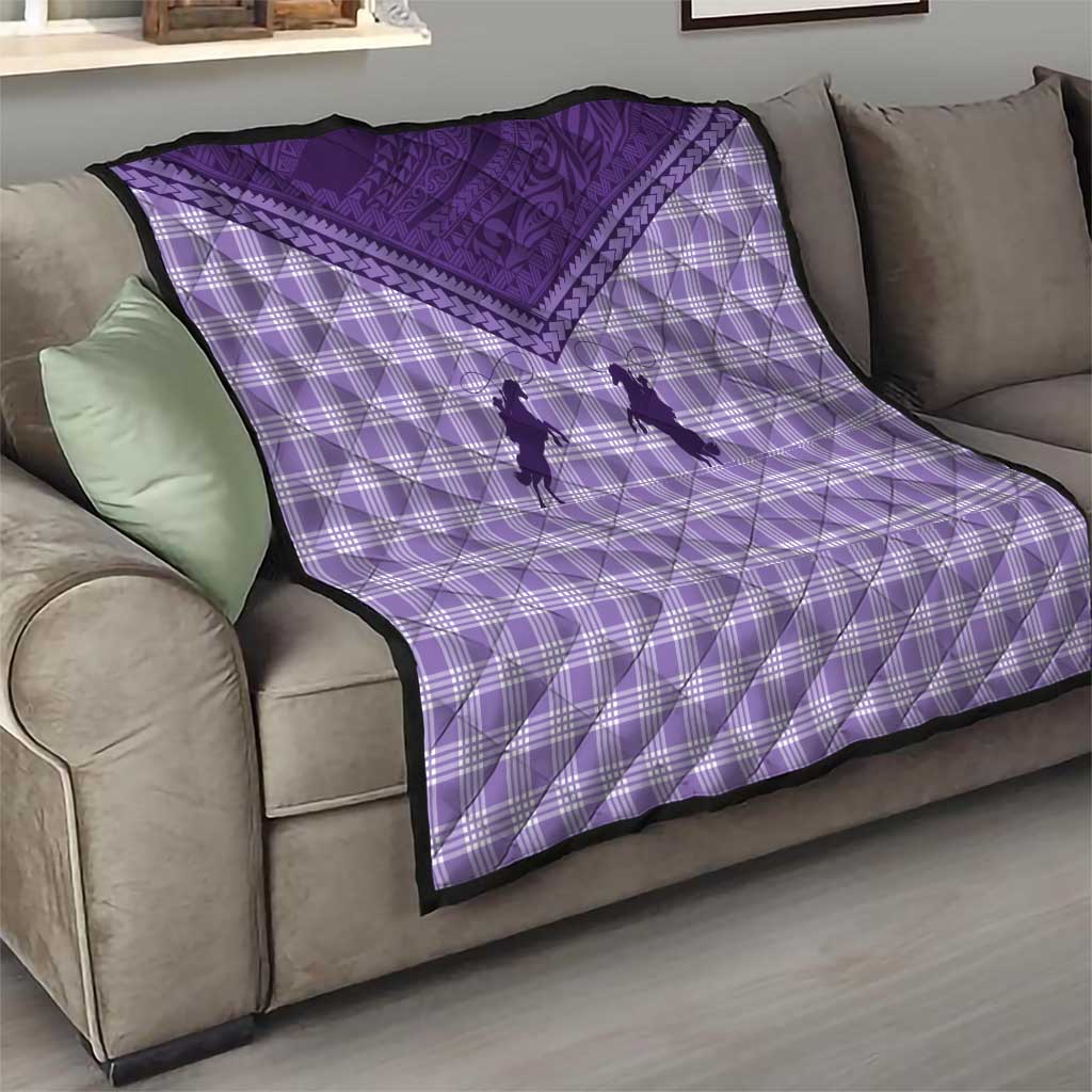 Aloha Hawaii Cowboys Paniolo Quilt Violet Palaka LT7 - Polynesian Pride