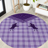Aloha Hawaii Cowboys Paniolo Round Carpet Violet Palaka LT7 Purple - Polynesian Pride