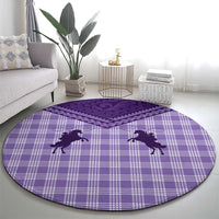 Aloha Hawaii Cowboys Paniolo Round Carpet Violet Palaka LT7 - Polynesian Pride