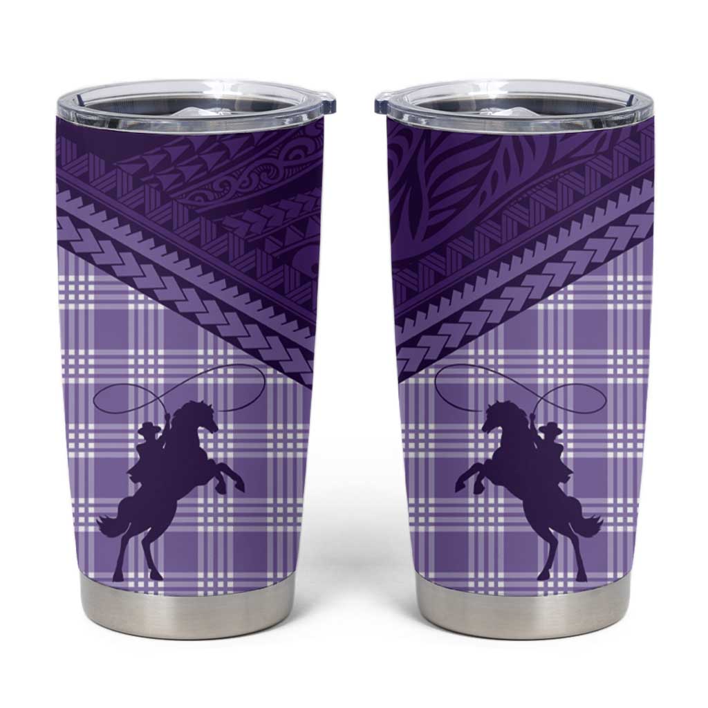 Aloha Hawaii Cowboys Paniolo Tumbler Cup Violet Palaka LT7 Purple - Polynesian Pride