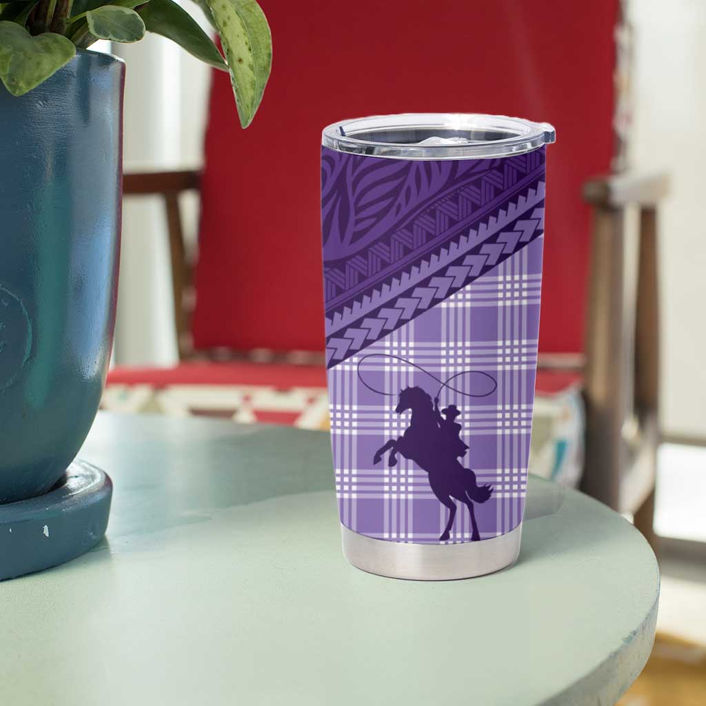 Aloha Hawaii Cowboys Paniolo Tumbler Cup Violet Palaka LT7 - Polynesian Pride