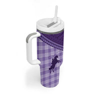 Aloha Hawaii Cowboys Paniolo Tumbler With Handle Violet Palaka LT7 - Polynesian Pride