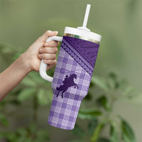 Aloha Hawaii Cowboys Paniolo Tumbler With Handle Violet Palaka LT7 - Polynesian Pride