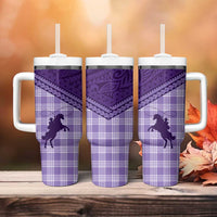 Aloha Hawaii Cowboys Paniolo Tumbler With Handle Violet Palaka LT7 - Polynesian Pride