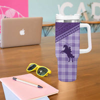 Aloha Hawaii Cowboys Paniolo Tumbler With Handle Violet Palaka LT7 - Polynesian Pride