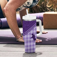 Aloha Hawaii Cowboys Paniolo Tumbler With Handle Violet Palaka LT7 - Polynesian Pride
