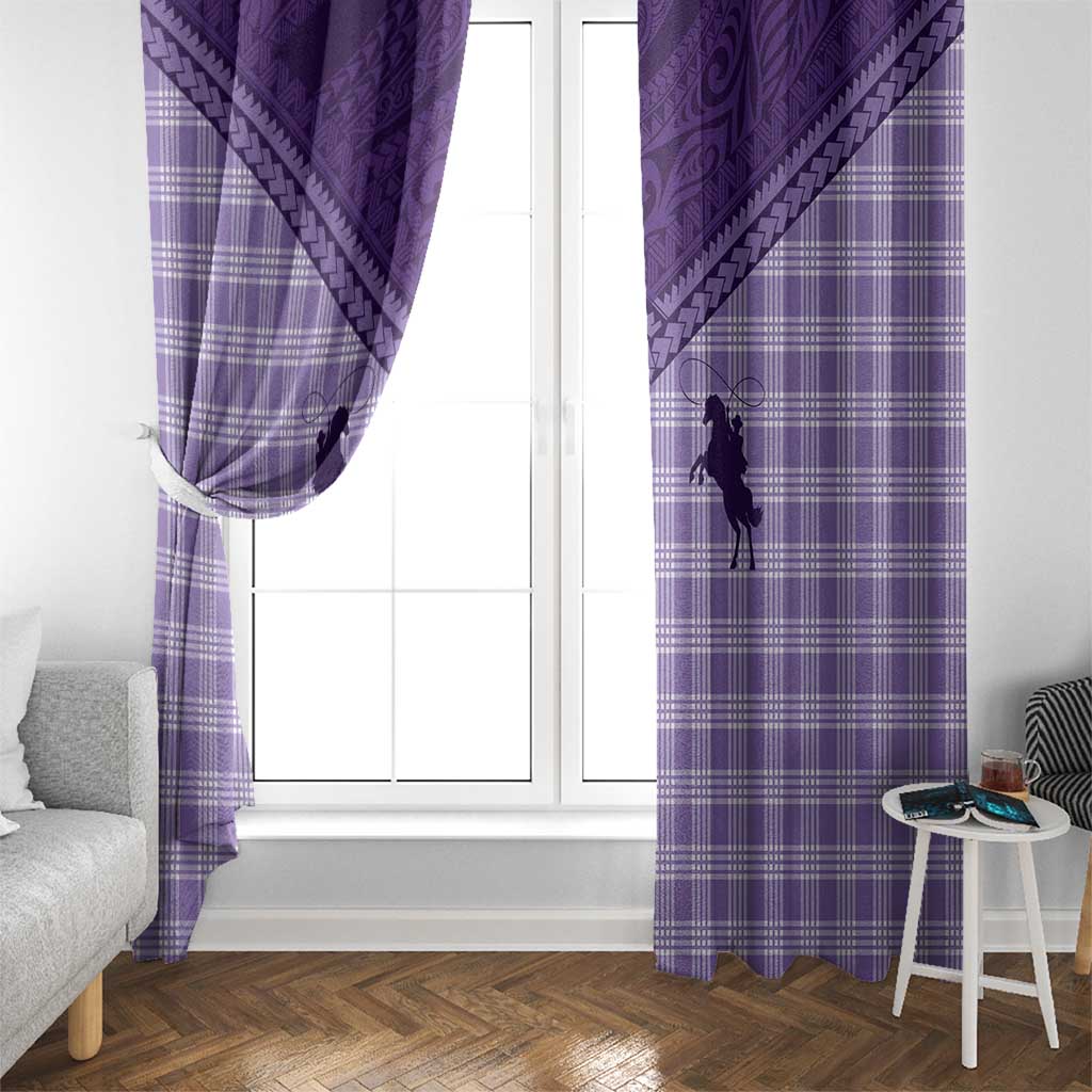 Aloha Hawaii Cowboys Paniolo Window Curtain Violet Palaka LT7 - Polynesian Pride