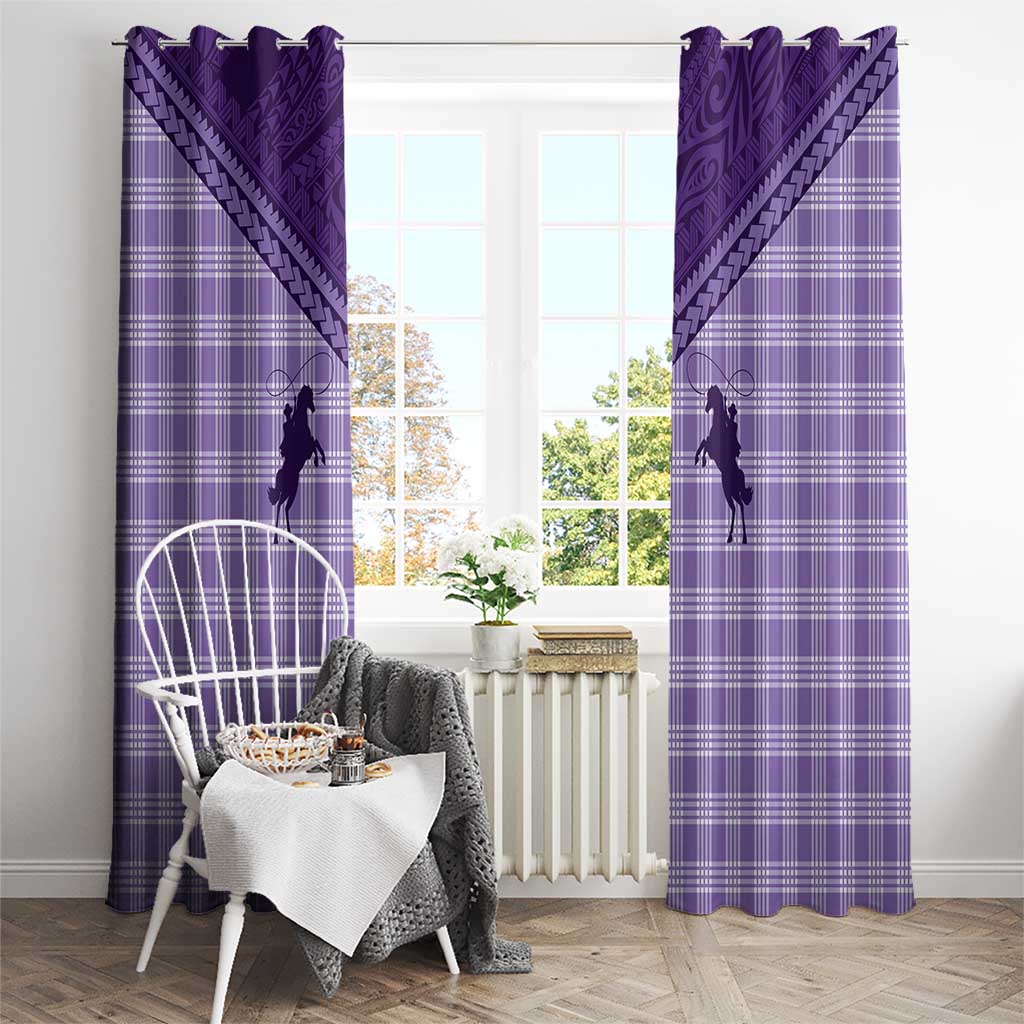 Aloha Hawaii Cowboys Paniolo Window Curtain Violet Palaka LT7 - Polynesian Pride