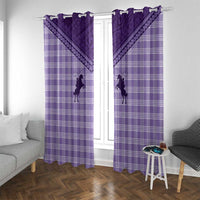 Aloha Hawaii Cowboys Paniolo Window Curtain Violet Palaka LT7 With Grommets Purple - Polynesian Pride