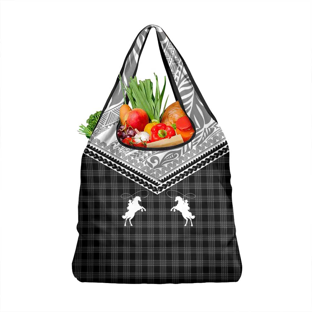 Aloha Hawaii Cowboys Paniolo Grocery Bag Black Palaka LT7 1-pack One Size Black - Polynesian Pride