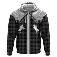 Aloha Hawaii Cowboys Paniolo Hoodie Black Palaka LT7 Zip Hoodie Black - Polynesian Pride