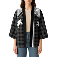 Aloha Hawaii Cowboys Paniolo Kimono Black Palaka LT7 - Polynesian Pride