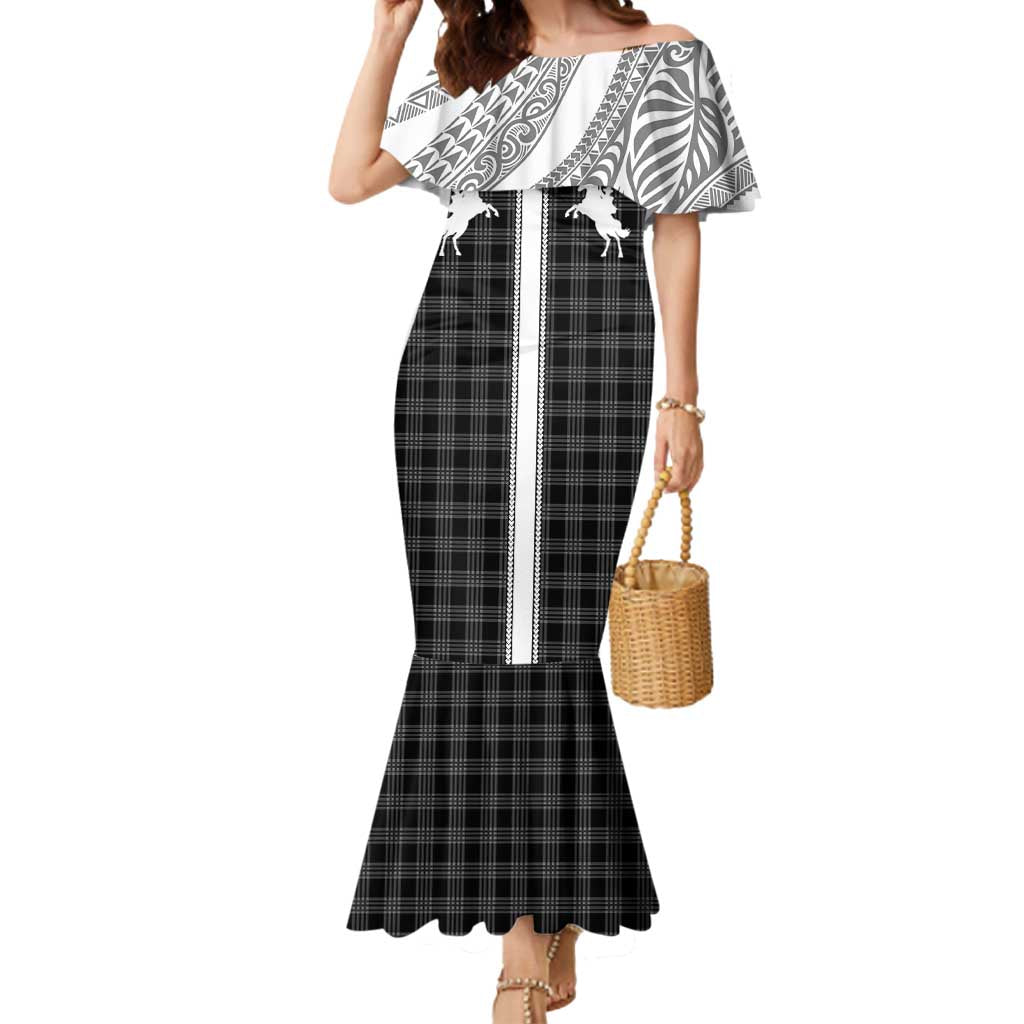 Aloha Hawaii Cowboys Paniolo Mermaid Dress Black Palaka LT7 Women Black - Polynesian Pride