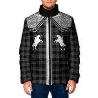 Aloha Hawaii Cowboys Paniolo Padded Jacket Black Palaka LT7 Men Black - Polynesian Pride