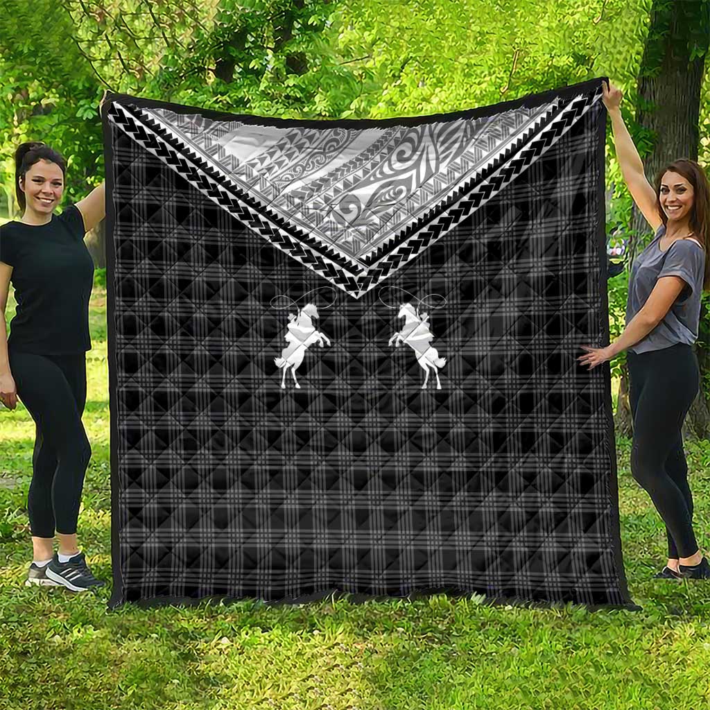 Aloha Hawaii Cowboys Paniolo Quilt Black Palaka LT7 - Polynesian Pride
