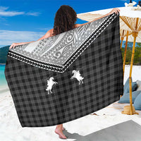 Aloha Hawaii Cowboys Paniolo Sarong Black Palaka LT7 One Size 44 x 66 inches Black - Polynesian Pride