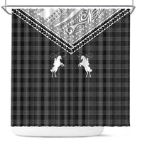 Aloha Hawaii Cowboys Paniolo Shower Curtain Black Palaka LT7 Black - Polynesian Pride