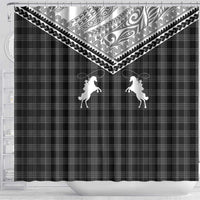 Aloha Hawaii Cowboys Paniolo Shower Curtain Black Palaka LT7 - Polynesian Pride