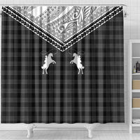Aloha Hawaii Cowboys Paniolo Shower Curtain Black Palaka LT7 - Polynesian Pride