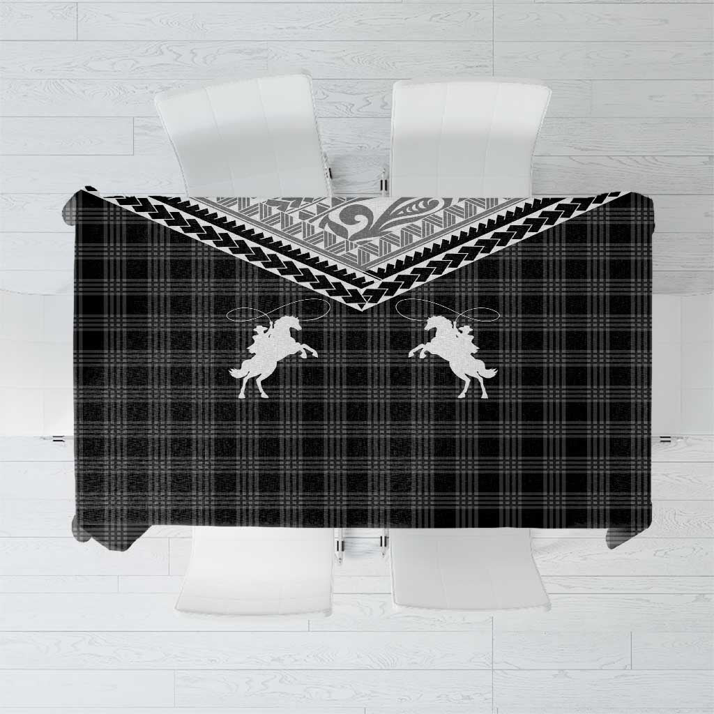 Aloha Hawaii Cowboys Paniolo Tablecloth Black Palaka LT7 Black - Polynesian Pride