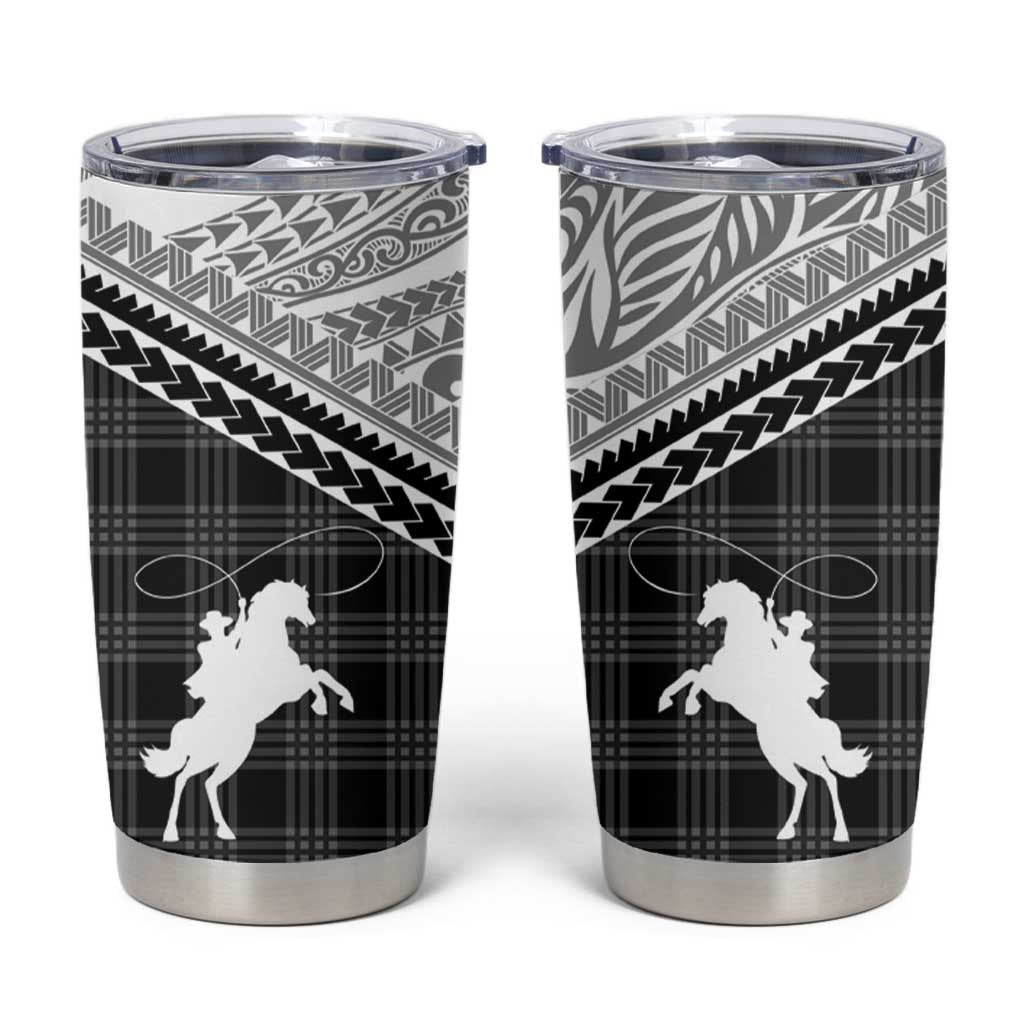 Aloha Hawaii Cowboys Paniolo Tumbler Cup Black Palaka LT7 Black - Polynesian Pride