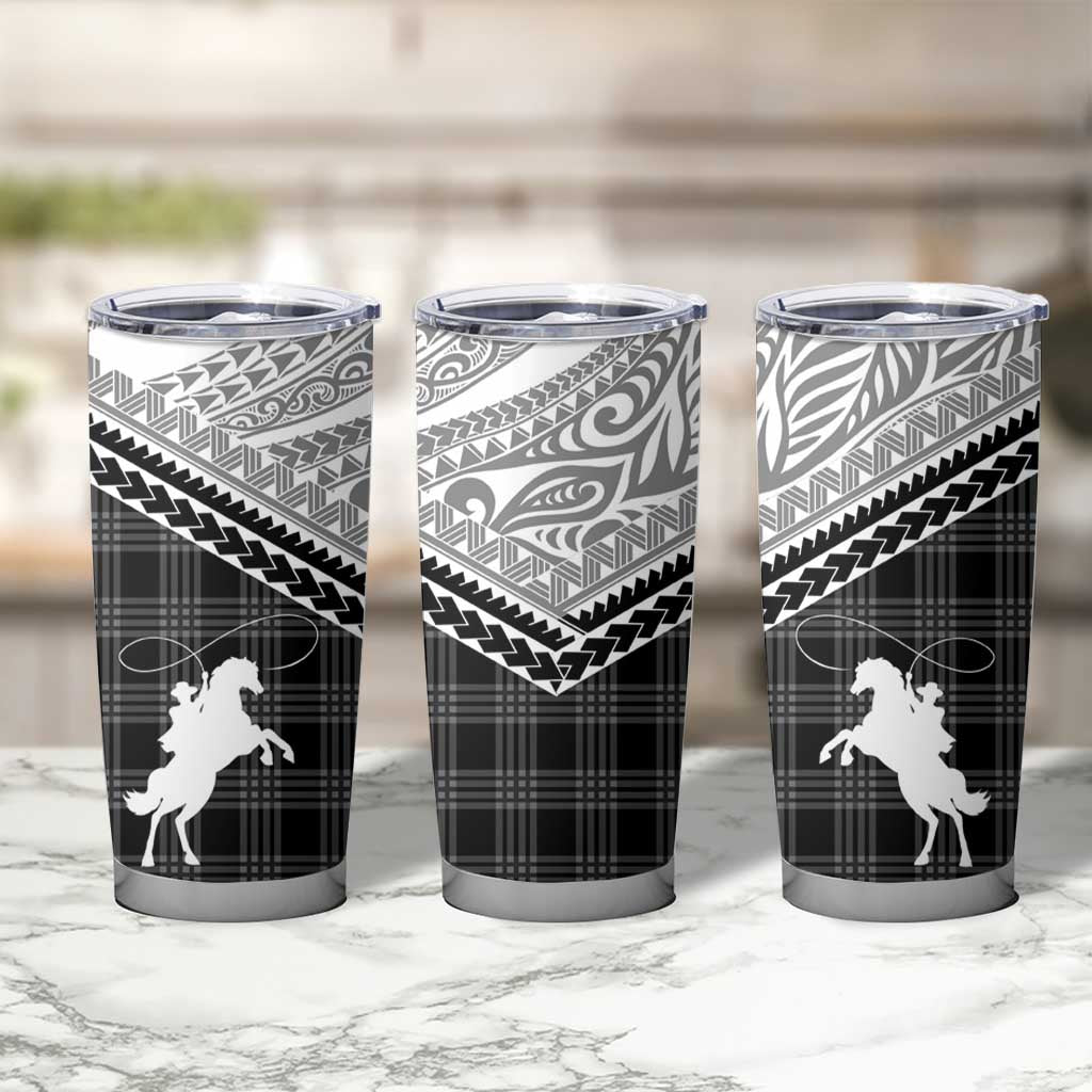 Aloha Hawaii Cowboys Paniolo Tumbler Cup Black Palaka LT7 - Polynesian Pride