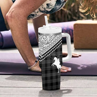Aloha Hawaii Cowboys Paniolo Tumbler With Handle Black Palaka LT7 - Polynesian Pride