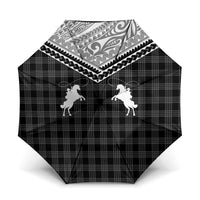 Aloha Hawaii Cowboys Paniolo Umbrella Black Palaka LT7 One Size Folded 11.42 inch Opened Diameter 37.4 inch Black - Polynesian Pride