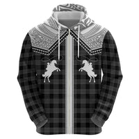 Aloha Hawaii Cowboys Paniolo Zip Hoodie Black Palaka LT7 - Polynesian Pride